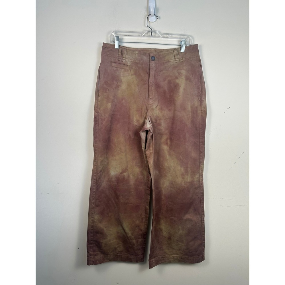 Free People Dream Bigger Pants Women 10 Mauve NWT Wide Leg Tie Dye OB1413261